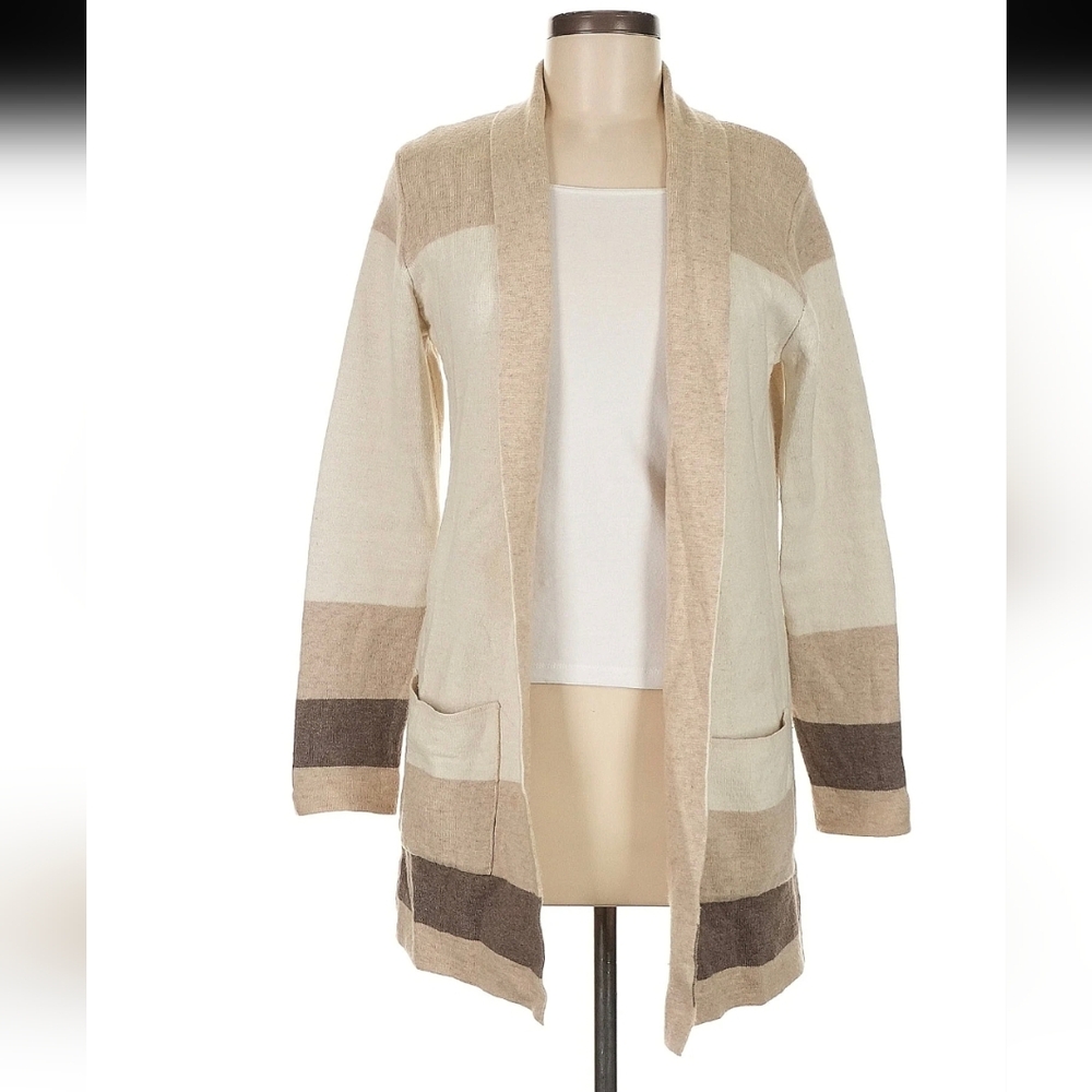 Benedetta made in Italy Colorblock Wool Cashmere Blend Cardigan MEDIUM